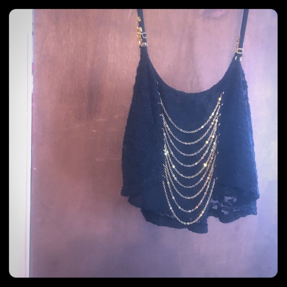 Cute sexy tank back is open with chains